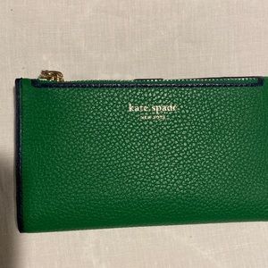 Slim, green Kate Spade wallet.
